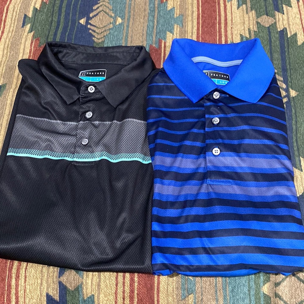 PGA Tour Men’s Large polo shirts